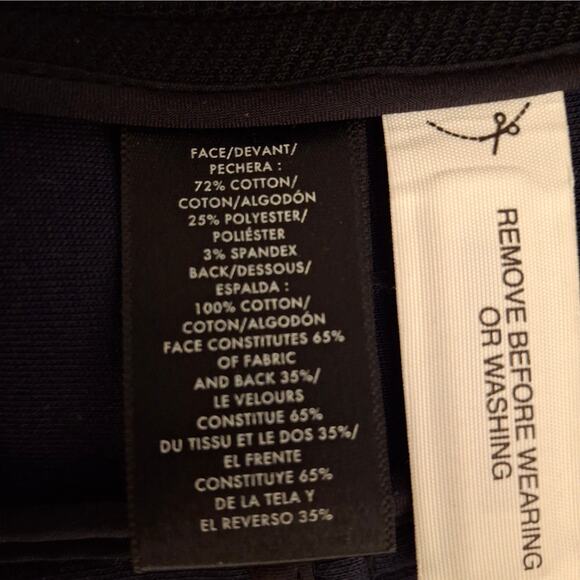 Ann Taylor Jacket Womens 10 Black Moto Biker Asymmetrical Zip Cotton Blend NWOT - Picture 7 of 8